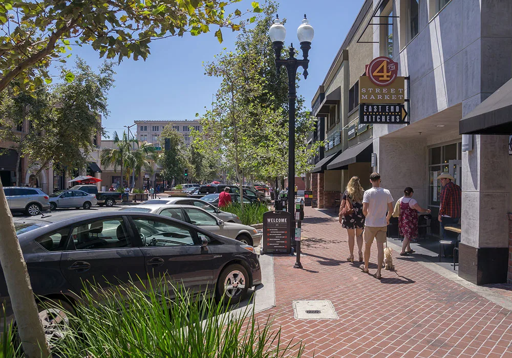 Fourth Street in downtown Santa Ana, CA